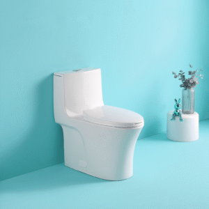 15 1/8 Inch 1.1/1.6 GPF Dual Flush 1-Piece Elongated Toilet with Soft-Close Seat - Gloss White 23T02-GW