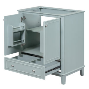 EPOWP 30 in. W x 18 in. D x 33 in. H Bath Vanity Cabinet without Top in Green with 1 Drawers and 2 Door Storage Shelf