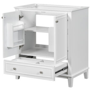 EPOWP 30 in. W x 18 in. D x 33 in. H Bath Vanity Cabinet without Top in White with 1 Drawers and 2 Door Storage Shelf
