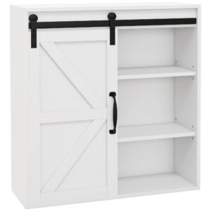 EPOWP 22.75 in. W x 24.5 in. H Rectangular White MDF Surface Mount Medicine Cabinet without Mirror With Adjustable Shelf