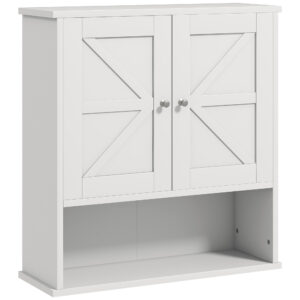 EPOWP 22.75 in. W x 24.25 in. H Rectangular White MDF Surface Mount Medicine Cabinet without Mirror With Open Shelf