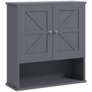 EPOWP 22.75 in. W x 24.25 in. H Rectangular Gray MDF Surface Mount Medicine Cabinet without Mirror With Open Shelf