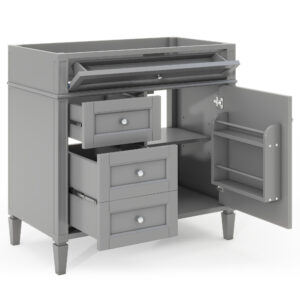 EPOWP 36 in. W x 18 in. D x 33 in. H Bath Vanity Cabinet without Top in Grey with 2 Drawers and a Tip-out Drawer