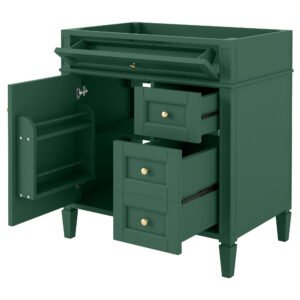 EPOWP 29.3 in. W x 18 in. D x 33 in. H Bath Vanity Cabinet without Top in Green with with 2 Drawers and a Tip-out Drawer