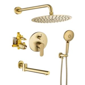 Complete Shower System Bathroom Tub and Shower Faucet Combo Set